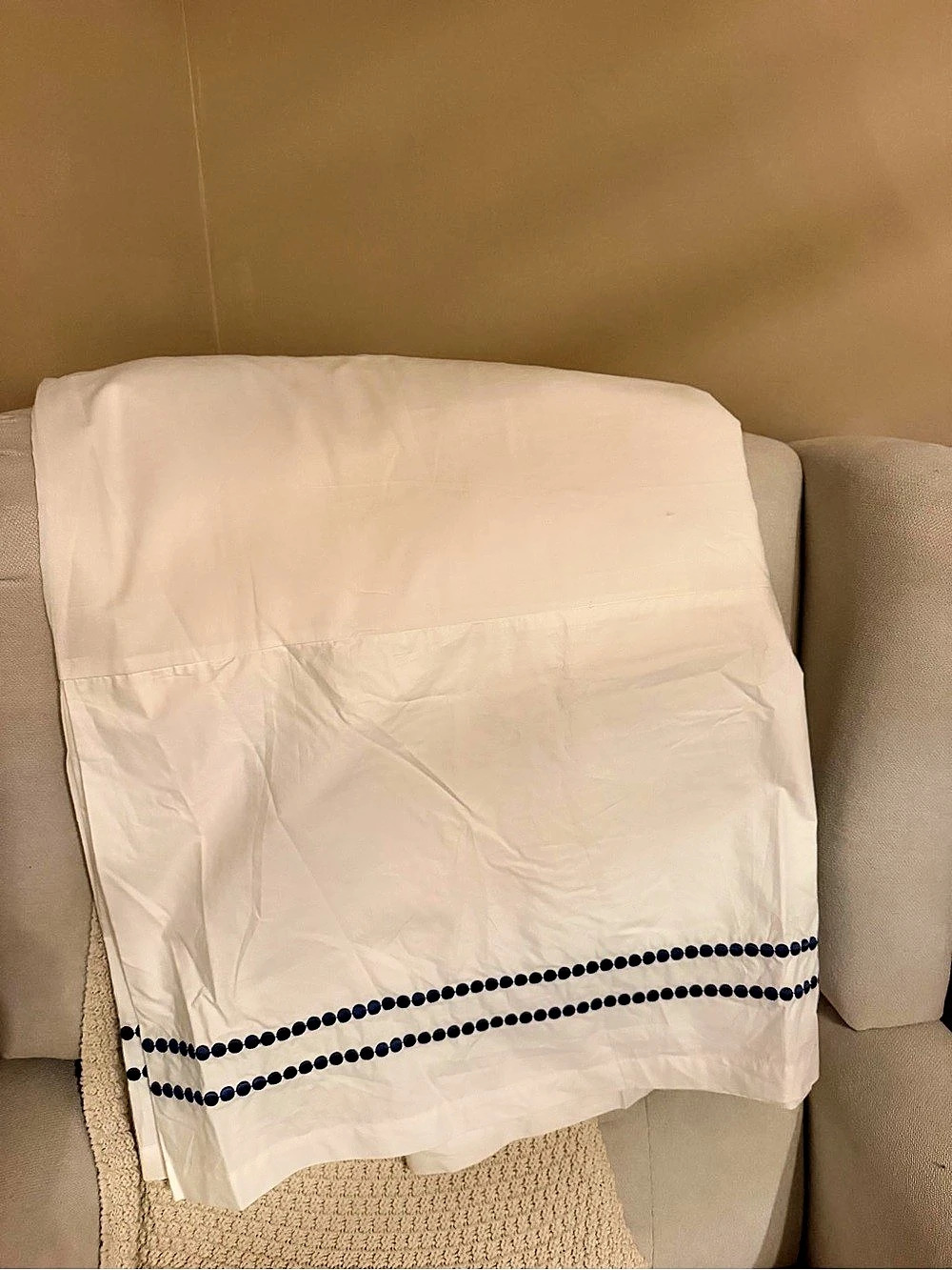 Pottery Barn Pearl Organic Cotton King size bed skirt